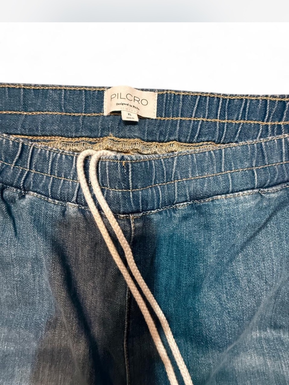 Pilcro women Drawstring Denim Jeans in Faded Blue - Picture 3 of 6